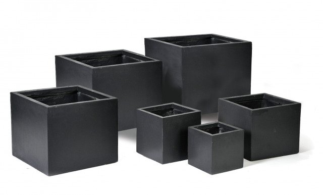 Blumentopf-Würfel anthrazitfarben | pflanzkuebel.shop