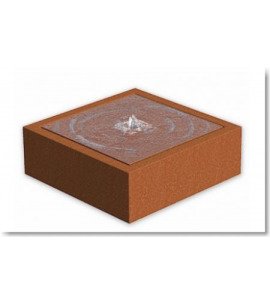 Garten Teichbecken & Wassertische Wassertisch aus CorTen Stahl incl. LED Beleuchtung