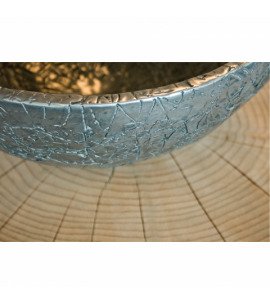 Fiberglas Schale Crackle mit Aluminiumbeschichtung PFLANZSCHALEN