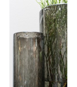 Glasvase Luxo Smoke zylindrisch hoch, breiter Rand PFLANZSCHALEN