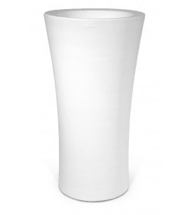 Hoher weißer Blumenkübel ideal für den Innen- und Außenbereich