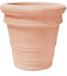 Großer Kübel aus Terracotta mit einer natürlichen Oberfläche