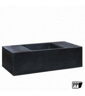 Sitzbank Kübel schwarz 150cmx45cm Pflanzkübel Fiberstone anthrazit