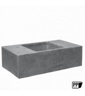 Sitzbank Kübel grau 200cmx45cm Pflanzkübel Fiberstone